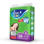 Fine Baby Diapers Mega Pack, Size 6, Junior 16+ Kg, 66 Diapers - Fine Baby