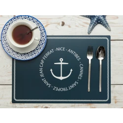 Madame Coco Auhert Placemat, Blue Color, 4 Pieces