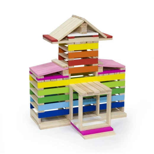 Viga Bucket Wooden Creation Blocks, 250 Pieces - Viga - Image 3