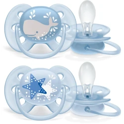 Philips Avent Ultra Soft Pacifier, 6-18 Months, Whale Design