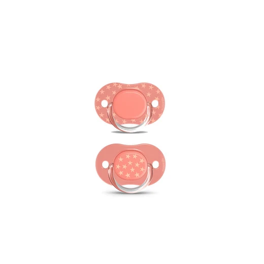 Suavinex The Basics Physiological Pacifier, Light Pink Color, Pack of 2 Pieces, 0-6 Months Suavinex The Basics Physiological Pacifier, Light Pink Color, Pack of 2 Pieces, 0-6 Months