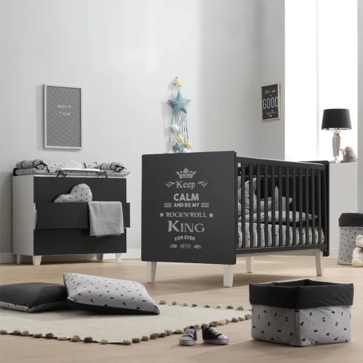 Italbaby Baby Bed Rockstar King Design, Grey Color - Italbaby - Image 2