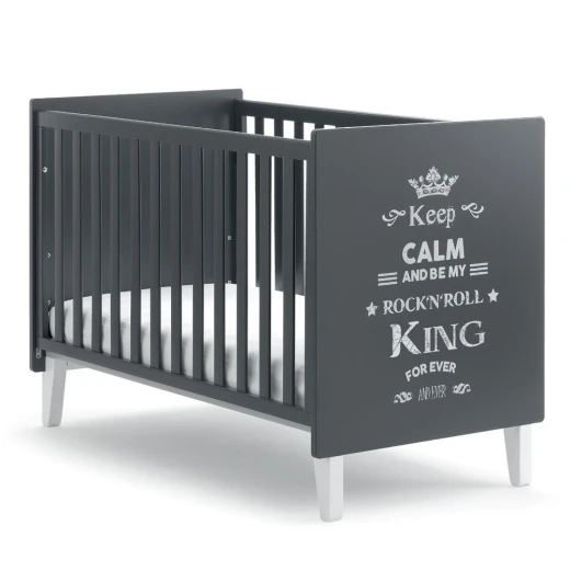 Italbaby Baby Bed Rockstar King Design, Grey Color Italbaby Baby Bed Rockstar King Design, Grey Color