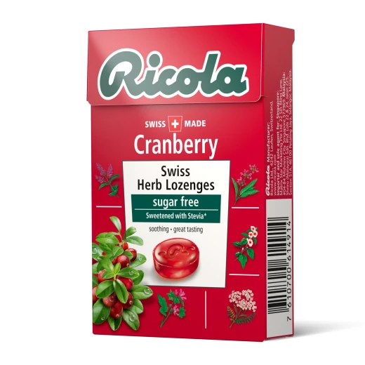 Ricola Cranberry Sugarfree Herb Drops, 45 Gram Ricola Cranberry Sugarfree Herb Drops, 45 Gram