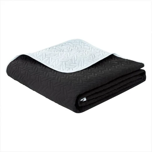 Nova home cross double face bedspread set, black and silver color, king size, 4 pieces - Nova Home - Image 3