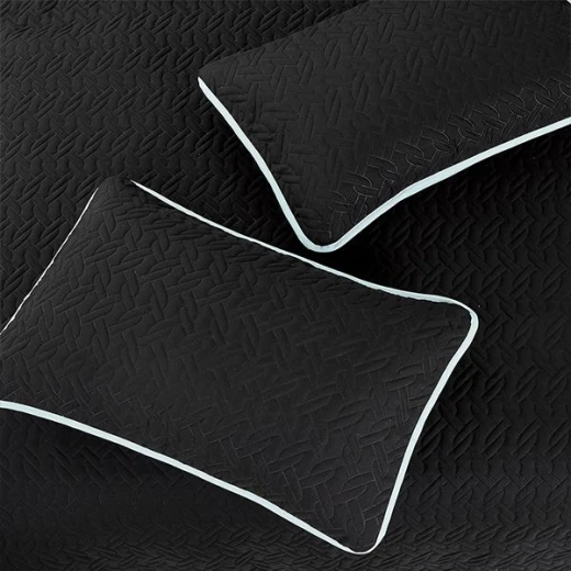 Nova home cross double face bedspread set, black and silver color, king size, 4 pieces - Nova Home - Image 4