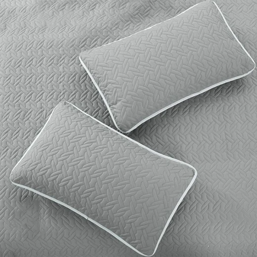 Nova home cross double face bedspread set, grey and silver color, king size, 4 pieces - Nova Home - Image 4