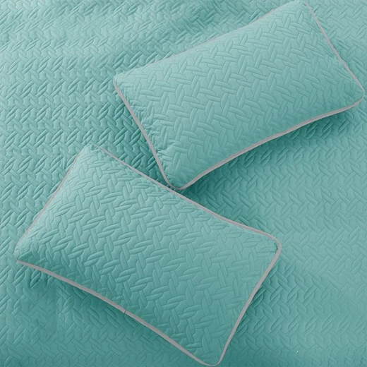 Nova home cross double face bedspread set, turquoise and silver color, king size, 4 pieces 270x250 cm - Nova Home - Image 4