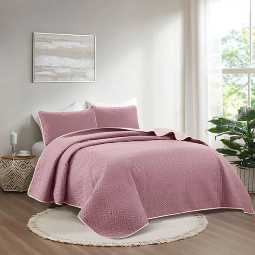 Nova home cross double face bedspread set, purple and lilac color, king size, 4 pieces Nova home cross double face bedspread set, purple and lilac color, king size, 4 pieces