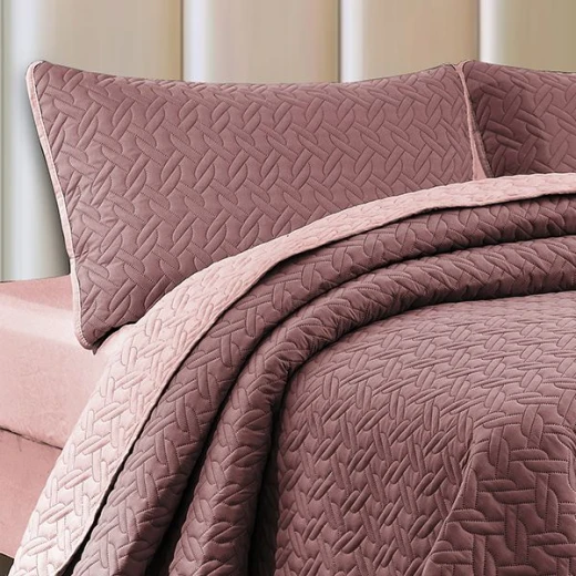 Nova home cross double face bedspread set, purple and lilac color, king size, 4 pieces - Nova Home - Image 10
