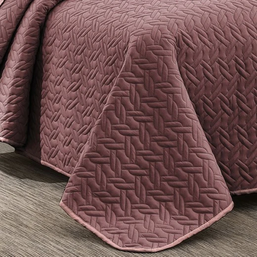 Nova home cross double face bedspread set, purple and lilac color, king size, 4 pieces - Nova Home - Image 12