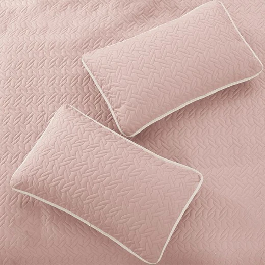 Nova home cross double face bedspread set, rose and ivory color, king size, 4 pieces - Nova Home - Image 5
