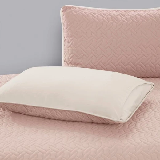 Nova home cross double face bedspread set, rose and ivory color, king size, 4 pieces - Nova Home - Image 8