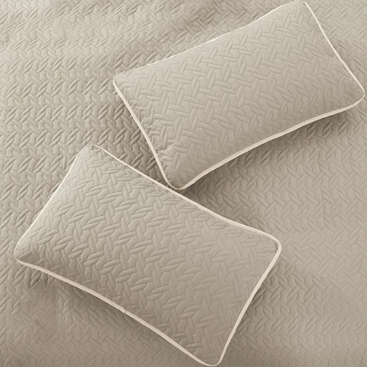 Nova home cross double face bedspread set, beige and ivory color, king size, 4 pieces - Nova Home - Image 6