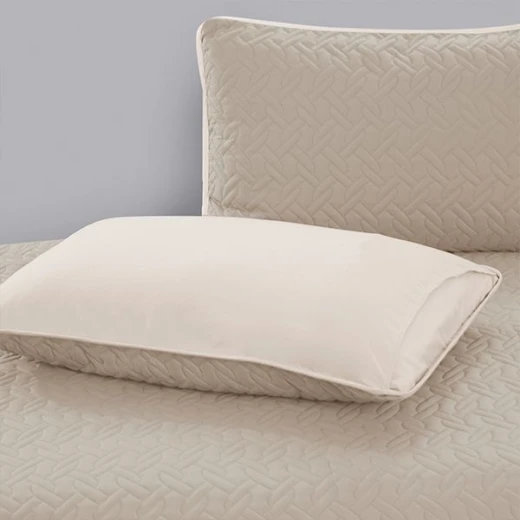 Nova home cross double face bedspread set, beige and ivory color, king size, 4 pieces - Nova Home - Image 7