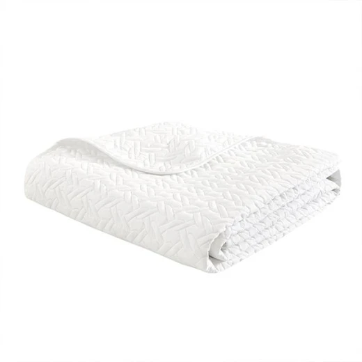 Nova home cross double face bedspread set, white color, king size, 4 pieces - Nova Home - Image 4