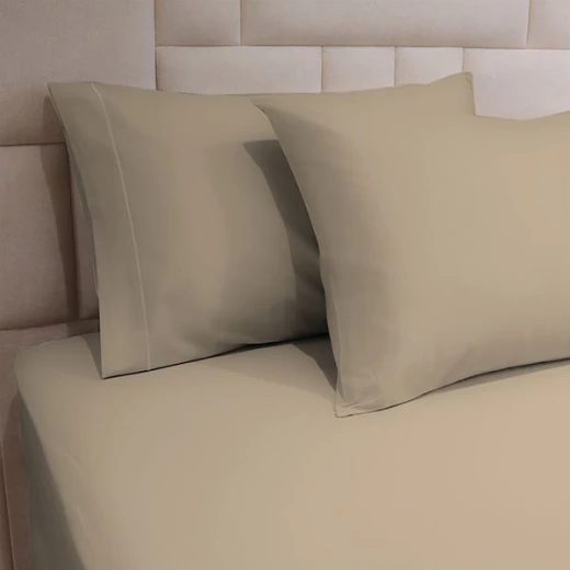 طقم شرشف مطاط بتصميم سادة, باللون البيج,بالحج المفرد الكبير  من فيلد كرست - فيلدكريست - Image 3