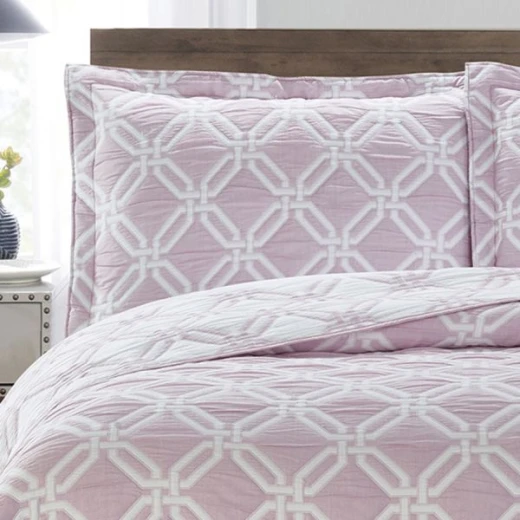 Nova home diagonal jacquard bed spread, light purple color, king size - Nova Home - Image 2