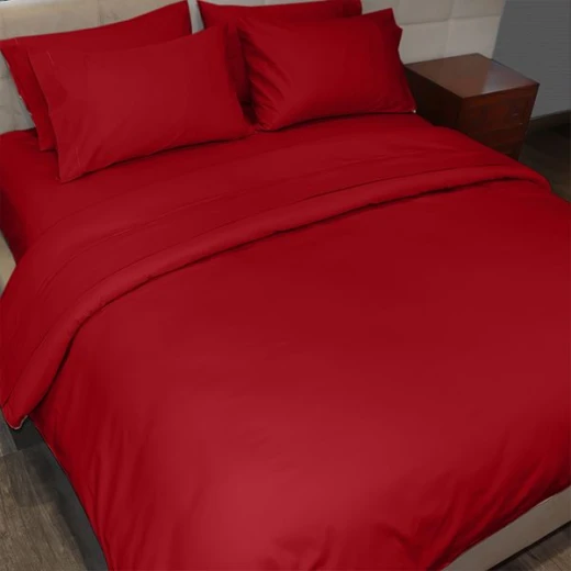غطاء وجه لحاف بتصميم سادة, قطن, باللون الأحمر, حجم مجوز من فيلدكريست غطاء وجه لحاف بتصميم سادة, قطن, باللون الأحمر, حجم مجوز من فيلدكريست
