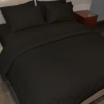 Fieldcrest plain duvet cover, cotton, black color, twin size - Fieldcrest
