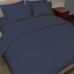 Fieldcrest Plain Duvet Cover, Cotton, Navy Blue Color, Twin Size - Fieldcrest