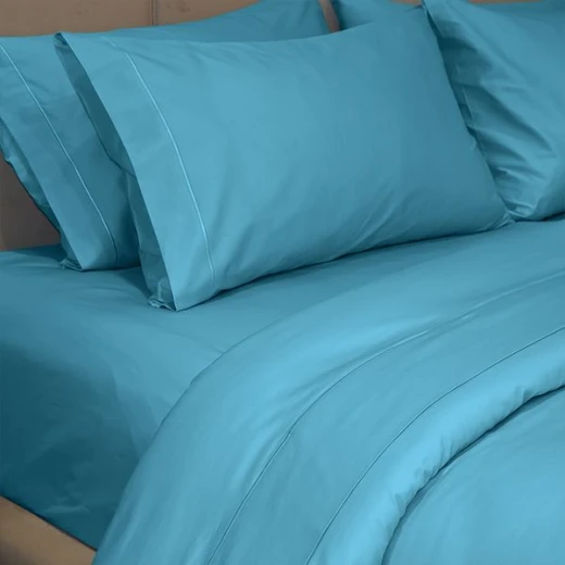 Fieldcrest Plain Duvet Cover, Cotton, Turquoise Color, Twin Size - Fieldcrest - Image 2