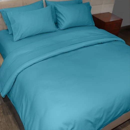Fieldcrest Plain Duvet Cover, Cotton, Turquoise Color, Twin Size Fieldcrest Plain Duvet Cover, Cotton, Turquoise Color, Twin Size