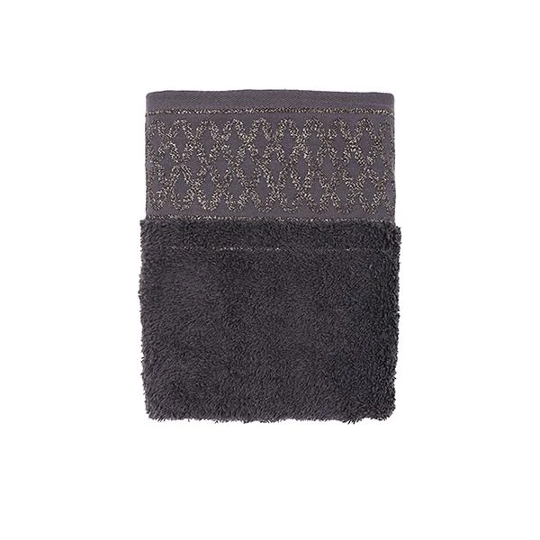 Nova home carrara  jacquard towel, dark brown color, 50x90 size - Nova Home
