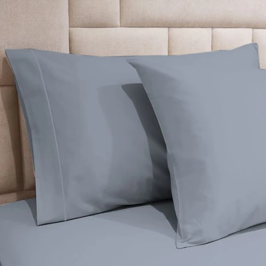 طقم شرشف مطاط بتصميم سادة, قطن, باللون الأزرق, حجم مجوز, 3 قطع من فيلدكريست - فيلدكريست - Image 4