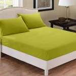 طقم شرشف مطاط بتصميم سادة, قطن, باللون الأخضر فاتح, حجم مجوز, 3 قطع من فيلدكريست - فيلدكريست