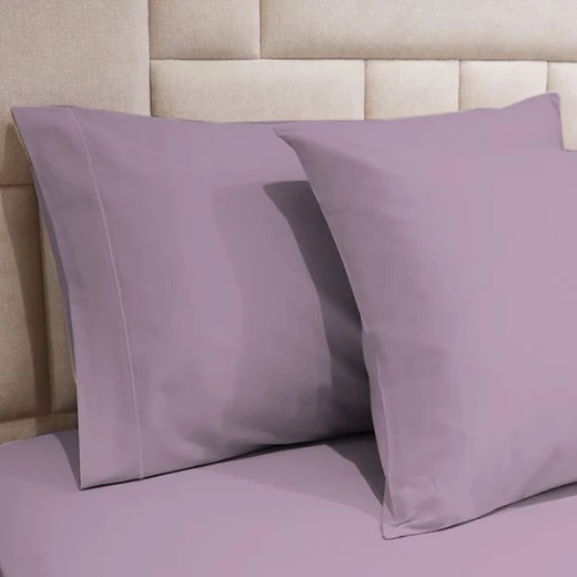 Fieldcrest plain fitted sheet set, cotton, plum color, king size, 3 pieces - Fieldcrest - Image 2