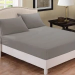 Fieldcrest Plain Fitted Sheet Set, Cotton, Grey Color, Queen Size, 3 Pieces - Fieldcrest