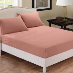 Fieldcrest plain fitted sheet set, cotton, old rose color, queen size, 3 pieces - Fieldcrest