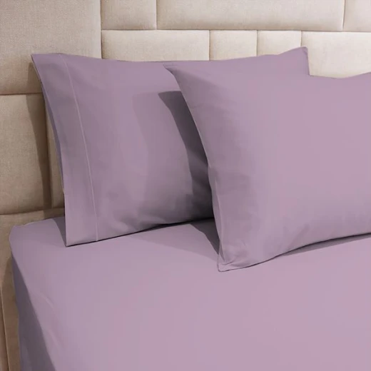 Fieldcrest plain fitted sheet set, cotton, plum color, queen size, 3 pieces - Fieldcrest - Image 4