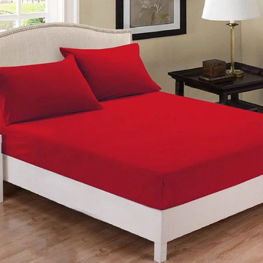 Fieldcrest plain fitted sheet set, red color, twin size Fieldcrest plain fitted sheet set, red color, twin size
