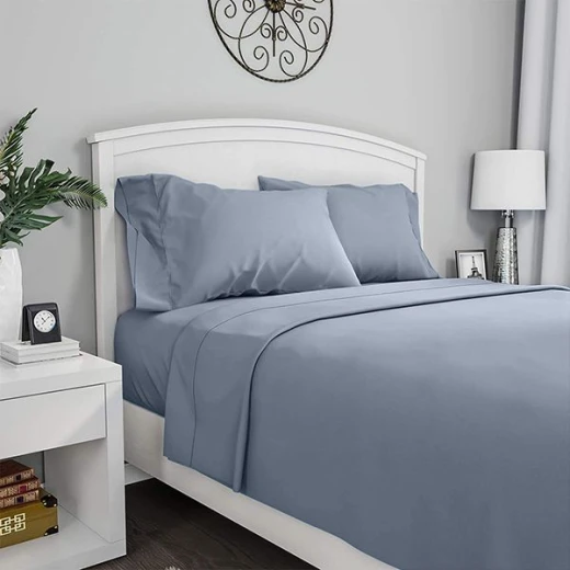 Fieldcrest plain flat sheet, cotton, blue color, twin size Fieldcrest plain flat sheet, cotton, blue color, twin size