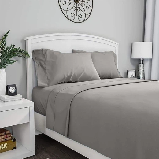Fieldcrest plain flat sheet, cotton, grey color, twin size Fieldcrest plain flat sheet, cotton, grey color, twin size