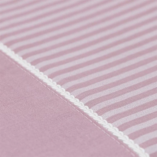 Cannon dots and stripes fitted sheet set, poly cotton, rose color, king size, 3 pieces - Cannon - Image 4