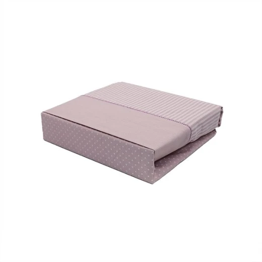 Cannon dots and stripes fitted sheet set, poly cotton, rose color, queen size, 3 pieces Cannon dots and stripes fitted sheet set, poly cotton, rose color, queen size, 3 pieces