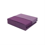 Cannon dots and stripes fitted sheet set, poly cotton, dark purple color, queen size, 3 pieces - Cannon