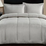 Nova Home UltraStripe Hotel Style Comforter Set, Grey Color, King Size, 6 Pieces - Nova Home