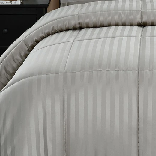 Nova Home UltraStripe Hotel Style Comforter Set, Grey Color, King Size, 6 Pieces - Nova Home - Image 2