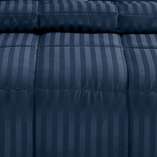 Nova Home UltraStripe Hotel Style Comforter Set, Navy Blue Color, King Size, 6 Pieces - Nova Home - Image 2