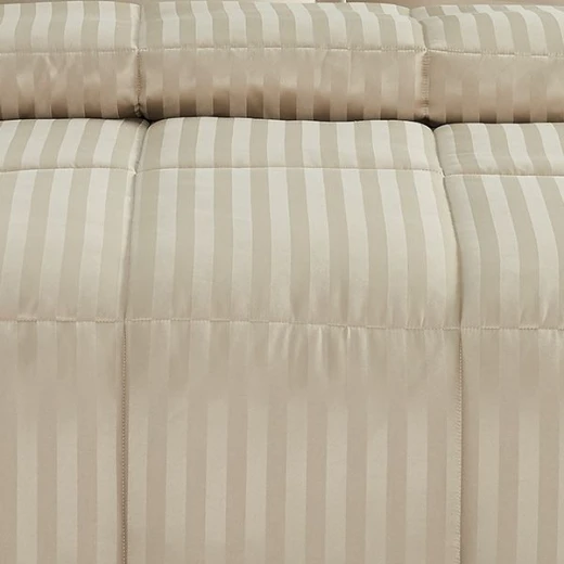 Nova home ultrastripe hotel style comforter set, sand color, king size, 6 pieces - Nova Home - Image 3