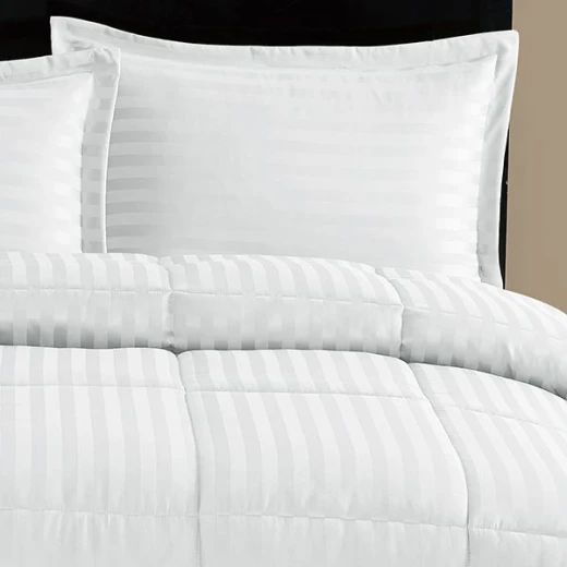 Nova home ultrastripe hotel style comforter set, white color, king size, 6 pieces - Nova Home - Image 3