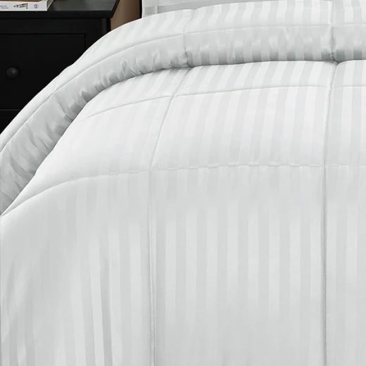 Nova home ultrastripe hotel style comforter set, white color, king size, 6 pieces - Nova Home - Image 2