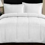 Nova home ultrastripe hotel style comforter set, white color, king size, 6 pieces - Nova Home