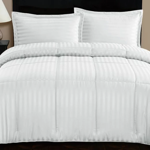 Nova home ultrastripe hotel style comforter set, white color, king size, 6 pieces Nova home ultrastripe hotel style comforter set, white color, king size, 6 pieces