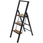 Wenko Aluminum Design Folding Stepladder 3-Step Household Ladder, Aluminum, Sliver - Wenko