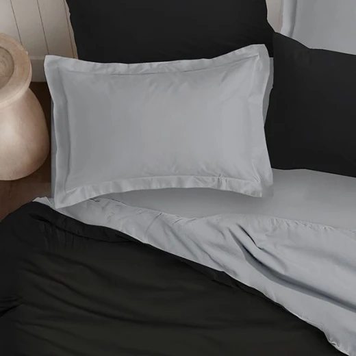 Nova Home Plain Comforter Set, Black And Grey Color, King Size, 6 Pieces - Nova Home - Image 3